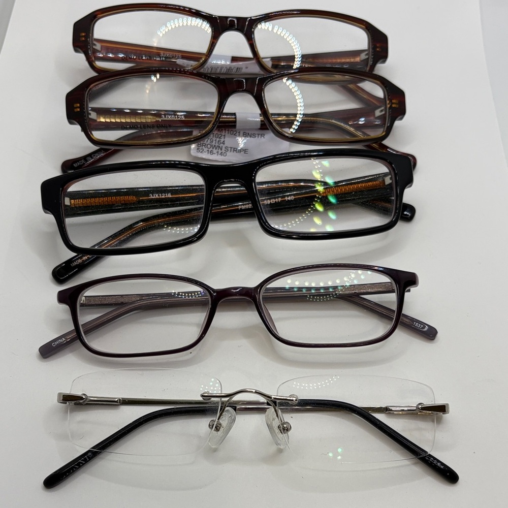 Stylish Eyeglasses frames Set Brown Black purple full frame & rimless rectangle
